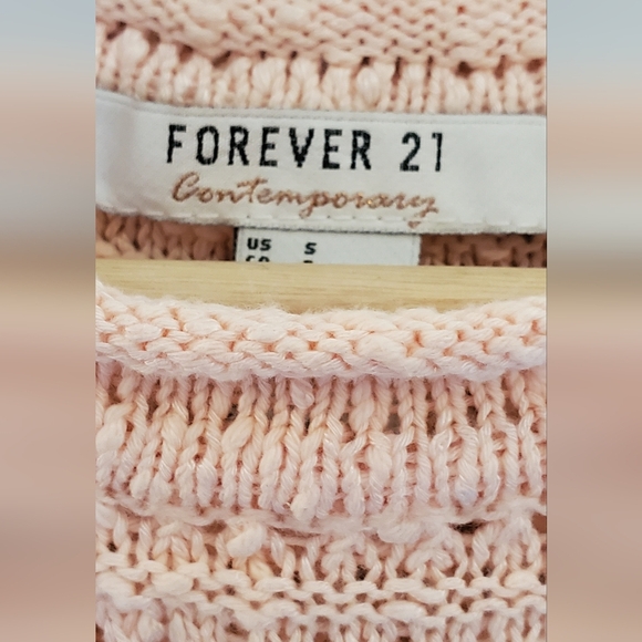 FV21 Crochet Knit Pink Sleeveless Top Size Small Cotton Blend - Picture 4 of 9